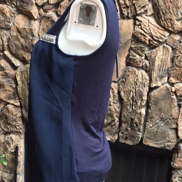 Tommy Hilfiger S embellished chiffon overlay tank - Picture 3 of 5